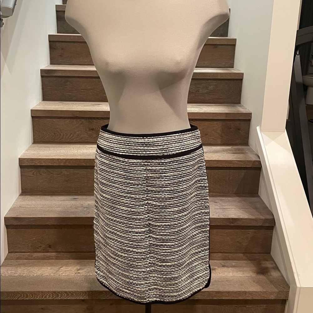 Lord & Taylor Black and White Mini Pencil Skirt